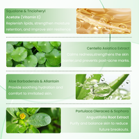 Crème hydratante légère pour le visage à base de plantes, de centella asiatica, d'aloe vera et d'acide hyaluronique, pour peaux grasses, crème visage botanique Clarité