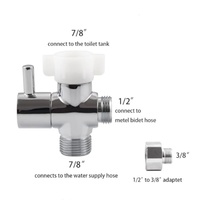 Pour American Standard tout cuivre T-Type vanne d'eau pour toilette 7/8 \ "X 7/8 \" X 1/2 \ "un deux trois voies séparateur d'eau pommeau de douche