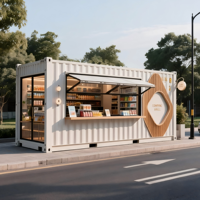 Casa contenedor prefabricada de lujo Casas contenedor de construcción rápida Casa contenedor de dos pisos para tienda Cafetería Bar Uso al aire libre
