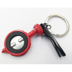 Usine personnalisée rouge Mini 3D Valve filature porte-clés en métal rotation à 360 degrés porte-clés avec gravure cadeau pour les entreprises - Product Image 3