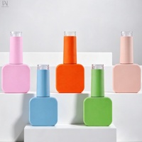 Bouteilles en verre pour vernis à ongles UV, 10 ml et 12 ml, colorées, de luxe, en stock, les plus vendues en usine, faible MOQ, avec couvercle et pinceau