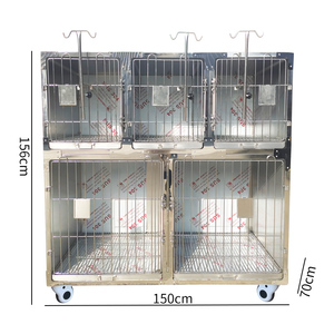 Box per Cani in Acciaio Inox a 5 Sezioni Multiuso per Uso Commerciale, Negozi di Animali, Cliniche Veterinarie, Centri Commerciali - Resistente e Sicuro - Product Image 1