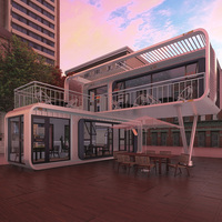 Maison conteneur préfabriquée extensible pour hôtel extérieur, bureau intelligent, espace panoramique, café créatif, salon de thé, appartement