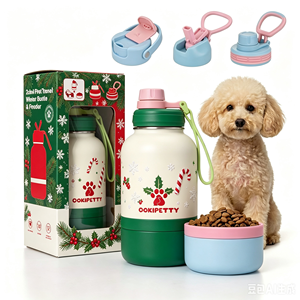 Comedero para Mascotas con 2 Tazones Desmontables <span class=keywords><strong>de</strong></span> Acero Inoxidable, Botella <span class=keywords><strong>de</strong></span> Agua para Perros <span class=keywords><strong>de</strong></span> Viaje <span class=keywords><strong>de</strong></span> 32oz, Muestra Gratis - Product Image 6