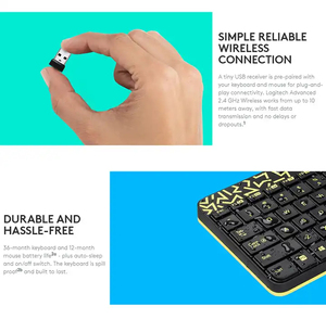 <span class=keywords><strong>Clavier</strong></span> et <span class=keywords><strong>souris</strong></span> sans fil Logitech MK240 Nano, 79 touches, 2,<span class=keywords><strong>4</strong></span> GHz, compact, longue durée de vie de la batterie, pour bureau, maison, PC - Product Image 6