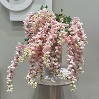 Guirlande de fleurs de glycine artificielle longue et tombante pour plafond de mariage, décoration de toile de fond de scène - Vente en gros