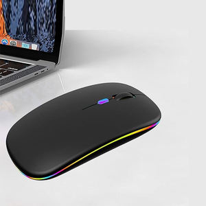 เมาส์ไร้สายบลูทูธแบบชาร์จได้สองโหมด RGB ดีไซน์ตามหลักสรีรศาสตร์ เมาส์บลูทูธบางที่สุด RGB เมาส์คอมพิวเตอร์ เมาส์ไร้เสียง - Product Image 3
