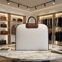 Sac de transport pour vêtements en feutre avec logo personnalisé et poignée en cuir, housse de costume de voyage pour hommes et femmes