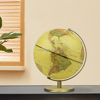 30cm 12 pouces bureau de haute qualité monde Antique en laiton Globe de terre en gros