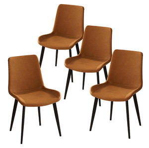 Chaises de salle à manger modernes et confortables en cuir et tissu pour un ensemble de salle à manger de luxe pour la maison, l'hôtel et l'appartement - Product Image 1