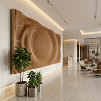 Art mural paramétrique 3D, panneau mural ondulé cannelé, mur d'accentuation personnalisé, hall d'hôtel, bureau, restaurant, projet commercial