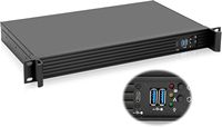 Rackchoice Châssis Mini-ITX Compact 1U pour Serveur/Ordinateur de Bureau, Profondeur 9,84 po, Compatible Carte Mère Mini-ITX, USB3.0 Type-C, Noir, Intel Stock