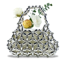Neue Vintage <span class=keywords><strong>Sumka</strong></span> s Biserom Offene Perlenbesetzte Handgewebte Blumen-Umhängetasche Handtasche Geschenk Berühmtes Design Damen Luxus Sommer-Tasche - Product Image 6