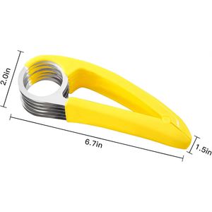 Manual Hot Banana Slicer Yellow Color Practical Kitchen Tool Plastic Salad Fruit Peeler Cutter <b>Chopper</b> - Product Image 2