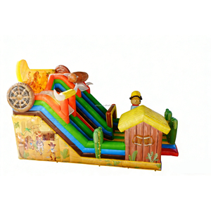 Lilytoys Tobogán Inflable con Diseño de Granja Occidental para Niños, con Pista de Deslizamiento Rápido y Circuito de Obstáculos, Equipo de Juego de PVC - Product Image 1