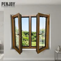 Ventana de Madera de Pino con Triple Acristalamiento y Revestimiento de Aluminio, de Apertura Interior, Tipo Nuevo, Abatible y Giratoria
