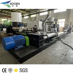 100-1000kg/h capacity of automatic waste HDPE bottle pelletizing granulating recycling extruder
