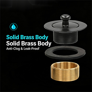 Lift and Turn Bathtub <strong>Drain</strong> G 1 1/2 Brass Stopper W/<strong>O</strong> Overflow Cover Plate Lock Nut SUS304 Screw Universal Anti Odor Easy Clean - Product Image 4