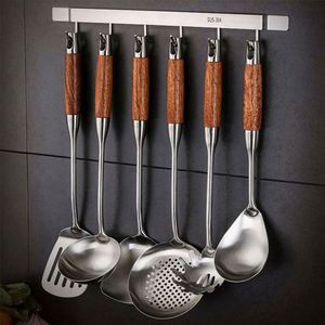 High Quality Stainless Steel <b>Kitchen</b> Utensils Set Cooking Kitchenware Set With Wooden Handle for Home <b>Kitchen</b> Cooking Frying - Product Image 5