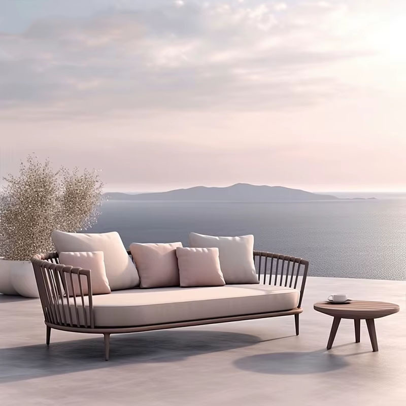 Patio All-Weather Rope Weaving Indoor Gardening Tools Metal Garden Sets Outdoor Furniture Lounge Comfortable Garden Sofa Set