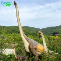 Dinosaure animatronique grandeur nature Brachiosaurus à vendre, modèle réaliste avec tête et cou mobiles pour parc à thème Dino Park