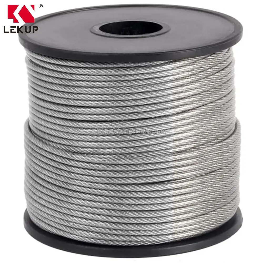 Harga pabrik tali kawat vinil/PVC dilapisi tali kabel baja 5/32 inci untuk 7/16 inci tali kawat 7x7 / 7x19 grosir langsung China