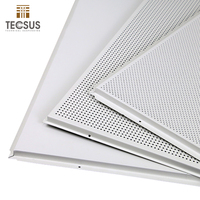 Venta al por mayor de aluminio personalizado de absorción de sonido Lay-In Clip-In 2x4 paneles de techo 4x8 azulejos de techo