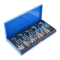 131 pièces Kit de réparation de filetage cassant les inserts de clé hexagonale robinet foret hélicoïdal tête de voiture Kit de réparation de filetage Kit de réparation de filetage