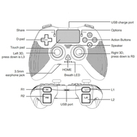 Joystick avec haut-parleur pour Sony P4 Android Ipega PG-P4008 Gamepad pour PS4 Playstation 4 Bt Game Console Controller