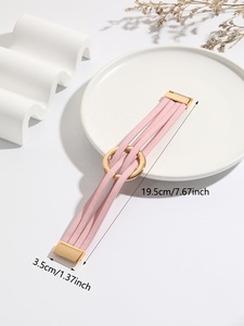 <span class=keywords><strong>Bracciali</strong></span> <span class=keywords><strong>in</strong></span> <span class=keywords><strong>Pelle</strong></span> Economici SEPT per Donne, Bracciale con Grande Ciondolo Circolare Dorato, Gioielli Boho Fatti a Mano - Product Image 2