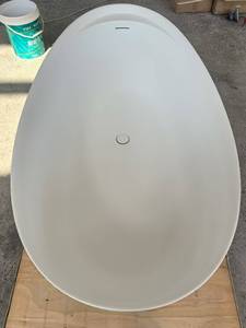 <span class=keywords><strong>Baignoire</strong></span> autoportante <span class=keywords><strong>en</strong></span> <span class=keywords><strong>forme</strong></span> <span class=keywords><strong>d</strong></span>'<span class=keywords><strong>oeuf</strong></span> <span class=keywords><strong>en</strong></span> résine de pierre au design moderne <span class=keywords><strong>Baignoire</strong></span> blanche mate à surface solide pour salle de bain <span class=keywords><strong>d</strong></span>'hôtel - Product Image 4