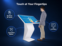 Afficheur numérique sur pied de 21,5 à 65 pouces, écran tactile interactif Android, kiosque publicitaire