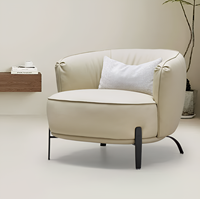 Fauteuil d'appoint moderne en cuir de luxe italien, canapé simple nordique, fauteuil lounge pour salon, villa, vente en gros d'usine