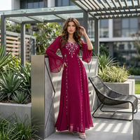 Abaya Rouge pour le Ramadan et l'Aïd, Vêtements de Prière Islamiques Arabes de Dubaï, Robes Africaines Musulmanes pour Femmes, Kebaya, Kaftan, Robe Musulmane Femme