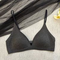 Französischer Triangel-BH mit tiefem V-Ausschnitt, mädchenhafte Unterwäsche ohne Bügel, geeignet für Frauen mit kleinen Brüsten und dünner Unterwäsche.