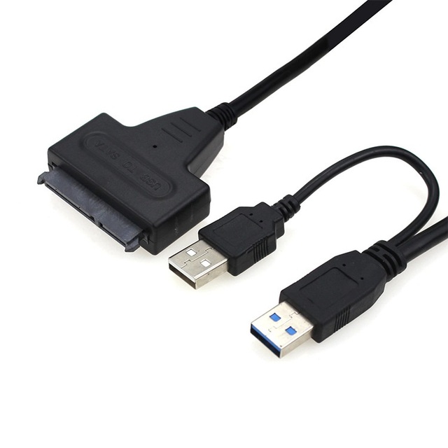 USB to 7+15 22Pin SATA 3.0 Cable Adapter Converter for 2.5 3.5 Inch Hard Disk Drive HDD SSD with USB2.0 Power Cable