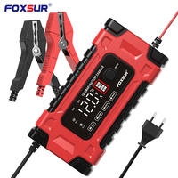 Foxsur nouveau 12V 10A/24V 5A 7 étages batterie mainteneur désulfateur chargeur plomb GEL STD AGM voiture moto impulsion réparation chargeur 10