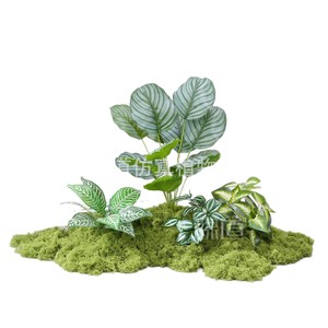 Plantas Artificiales Greenway, Musgo para Decoración de Interiores, 30cm-100cm, Combinación de Flores con Base, Decoración Biónica - Product Image 1