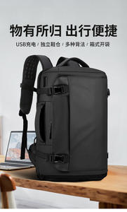 Sac à dos de voyage Oxford imperméable grande capacité pour homme, léger, avec fonction USB, style professionnel, en polyester - Product Image 5