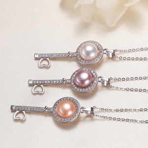 Collier pendentif en perles dorées plaqué cuivre en gros, source d'eau douce célèbre pour les bijoux de femmes - Product Image 4