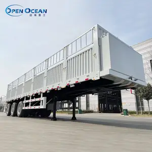 Uso de semi-reboque de cerca de van de carga para o transporte de cana-de-açúcar de animais de gado reboque de caminhão pesado