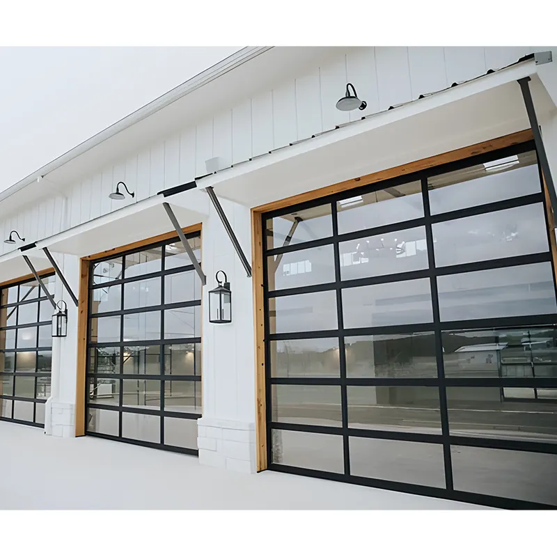 Hihaus custom american insulated aluminum alloy sectional glass garage door modern