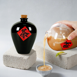 Tùy Chỉnh 700Ml Màu Đen Cổ Điển Trung Quốc Phong Cách Nhựa Dùng Một Lần <span class=keywords><strong>Wine</strong></span> Jar Pet Chai Cho Lạnh Đồ Uống Trà Đồ Uống Khác - Product Image 5