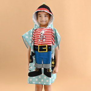 Serviette <span class=keywords><strong>de</strong></span> <span class=keywords><strong>plage</strong></span> poncho pour enfants avec impression par transfert thermique personnalisée, tissu éponge doux et respirant, très absorbant, serviette <span class=keywords><strong>de</strong></span> bain à capuche pour enfants - Product Image 4