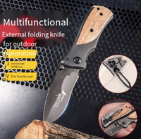 Couteau pliant portable en acier inoxydable de haute qualité, mini-outil de survie extérieur avec une dureté et une acuité élevées pour le camping