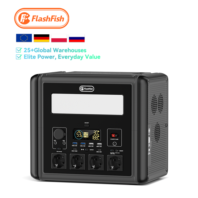 For Camping Electric Lithium Battery Solar Generator 2000W Portable Power Station Jump Starter Flashlight for Home Car