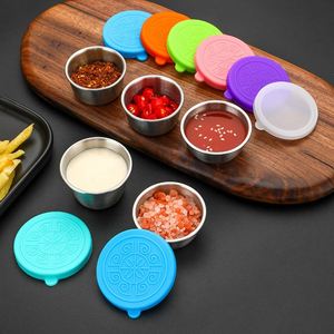 Tazas Personalizadas de Acero Inoxidable 18/8 de 40ml, 50ml y 70ml para Salsas, Tazas para Salsa de Carne Occidental con Tapa de Silicona - Product Image 1