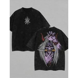 T-shirts pour hommes en coton lourd surdimensionné avec logo personnalisé, streetwear, impression graphique de haute qualité, lavage à l'acide vintage, t-shirt lourd - Product Image 1