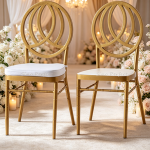 Chaise de banquet empilable de bonne qualité, chaise Chiavari noire empilable en métal pour hôtel, événement, fête, location - Product Image 1