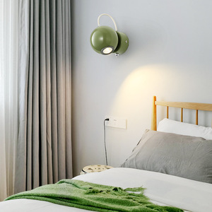 Creative Cream-Themed Reading Staircase <b>Wall</b> Lamp with Built-In Switch Contemporary Style for Bedroom <b>Bedside</b> or Home Decor - Product Image 1